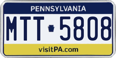PA license plate MTT5808
