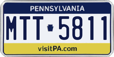 PA license plate MTT5811