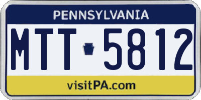 PA license plate MTT5812