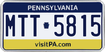 PA license plate MTT5815