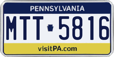 PA license plate MTT5816