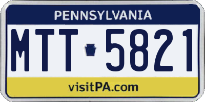 PA license plate MTT5821