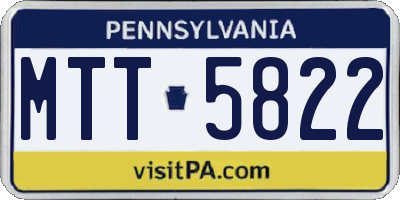 PA license plate MTT5822