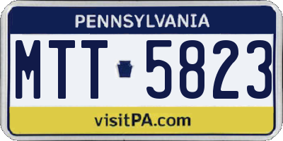 PA license plate MTT5823