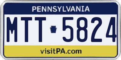 PA license plate MTT5824
