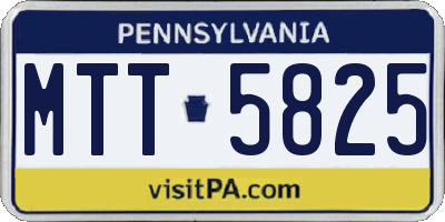 PA license plate MTT5825