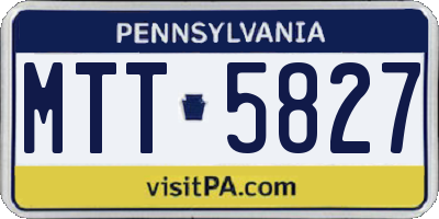 PA license plate MTT5827