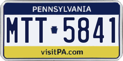 PA license plate MTT5841