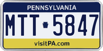 PA license plate MTT5847