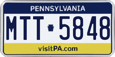 PA license plate MTT5848