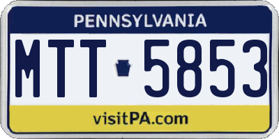 PA license plate MTT5853
