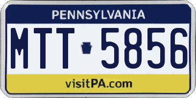 PA license plate MTT5856