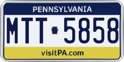 PA license plate MTT5858
