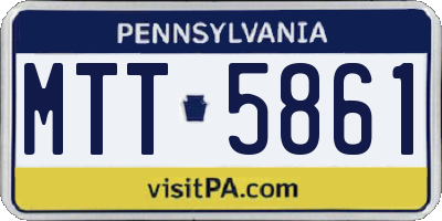 PA license plate MTT5861