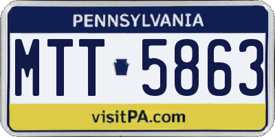 PA license plate MTT5863