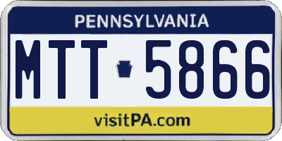 PA license plate MTT5866