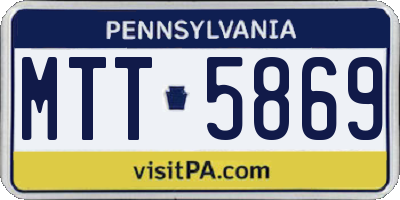 PA license plate MTT5869