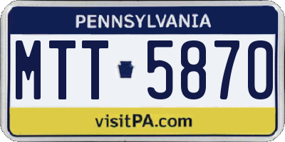 PA license plate MTT5870