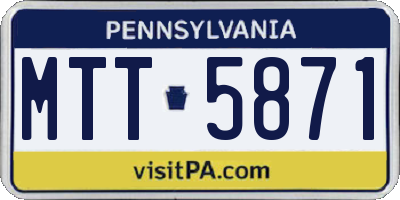 PA license plate MTT5871