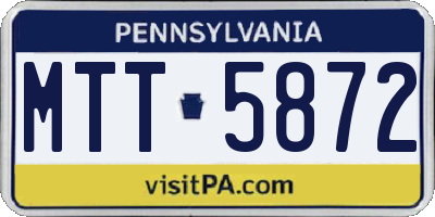 PA license plate MTT5872