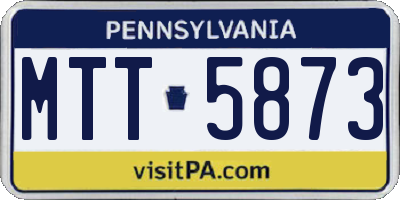 PA license plate MTT5873