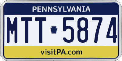 PA license plate MTT5874
