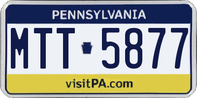 PA license plate MTT5877