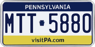 PA license plate MTT5880