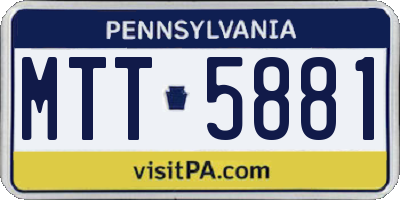 PA license plate MTT5881