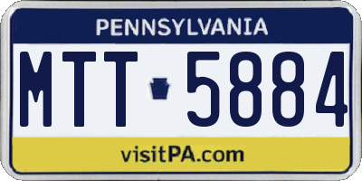 PA license plate MTT5884