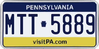 PA license plate MTT5889