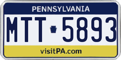 PA license plate MTT5893