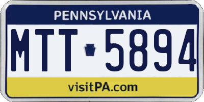 PA license plate MTT5894