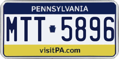 PA license plate MTT5896