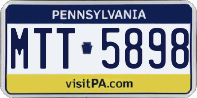 PA license plate MTT5898