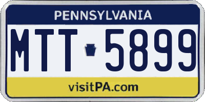 PA license plate MTT5899