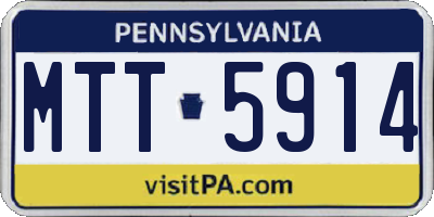 PA license plate MTT5914