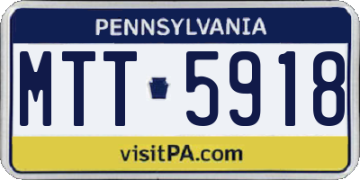 PA license plate MTT5918
