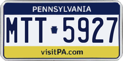 PA license plate MTT5927