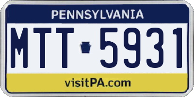 PA license plate MTT5931