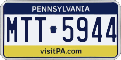 PA license plate MTT5944