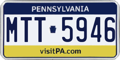 PA license plate MTT5946