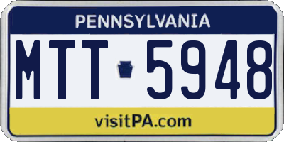 PA license plate MTT5948