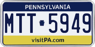 PA license plate MTT5949