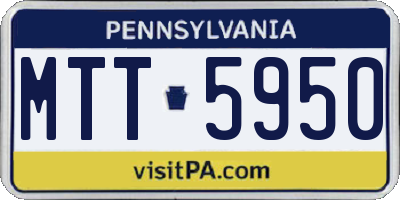 PA license plate MTT5950