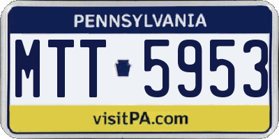 PA license plate MTT5953