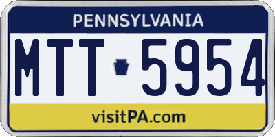 PA license plate MTT5954