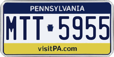 PA license plate MTT5955
