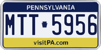 PA license plate MTT5956