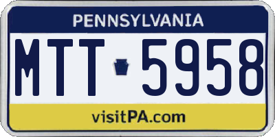 PA license plate MTT5958